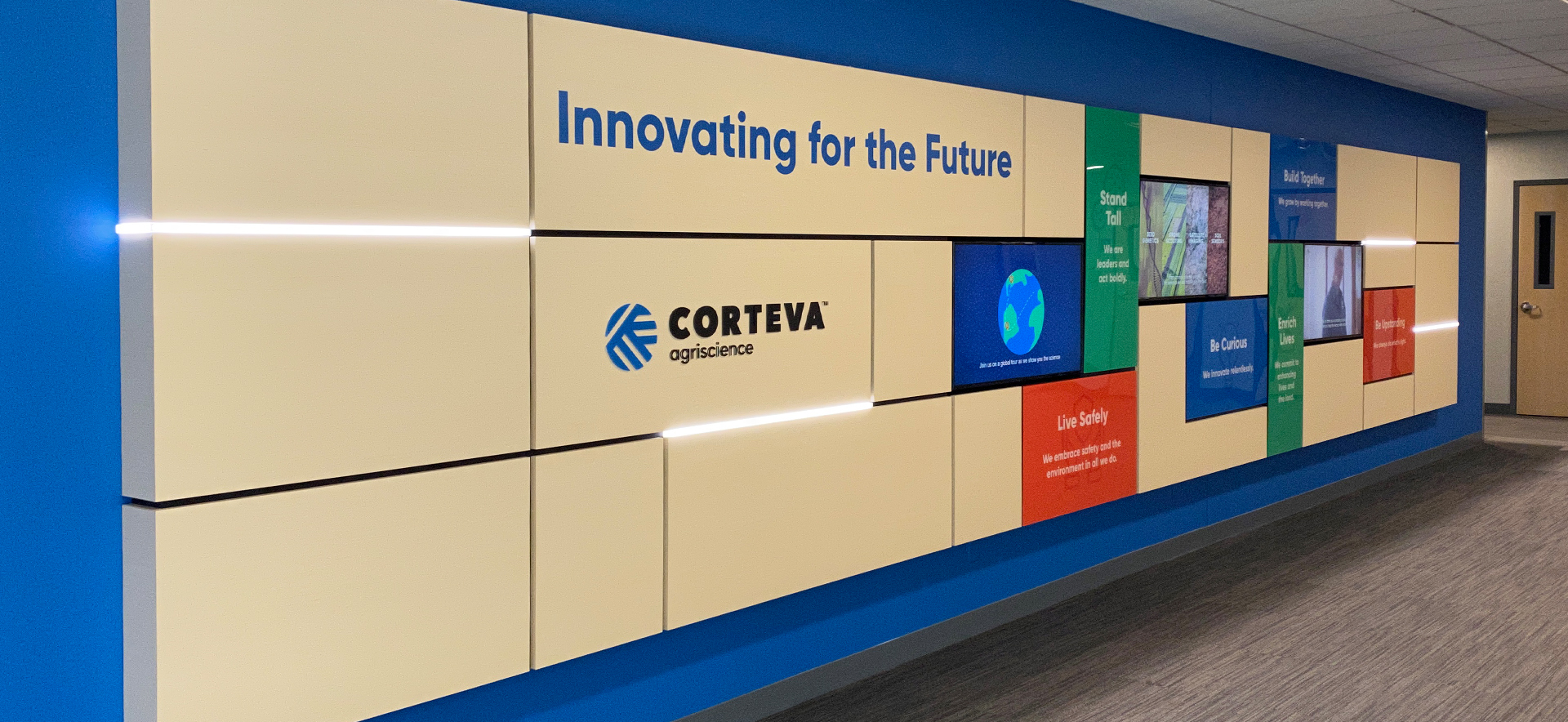 Corteva Agriscience Core Values Tech Wall