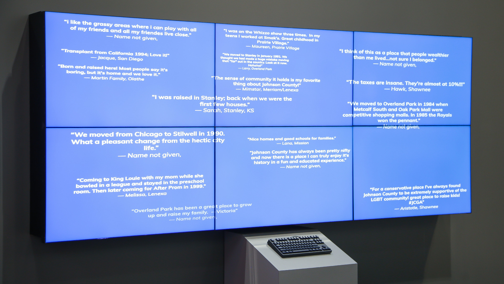 Becoming Johnson County Museum Memory Wall Interactive