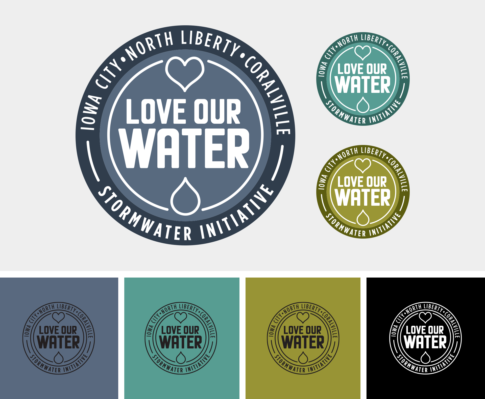 Love Our Water logo variations